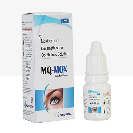 Product Name: MQ MOX, Compositions of MQ MOX are Moxifloxacin, Dexamethasone Ophthalmic Solutions - Mediquest Inc