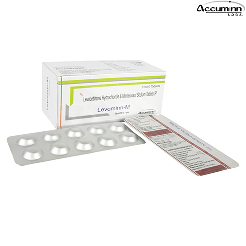 Product Name: Levominn M, Compositions of Levominn M are Levocetrizine Hydrochloride & Montelukast Sodium Tablets IP - Accuminn Labs
