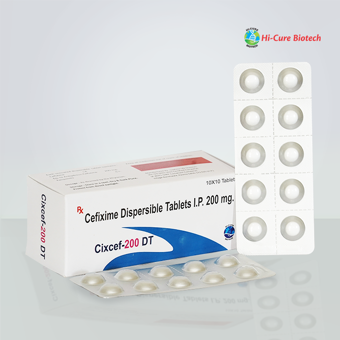 Product Name: CIXCEF 200DT, Compositions of CIXCEF 200DT are CEFIXIME 200 MG DISPERSIABLE TABLETS - Reomax Care