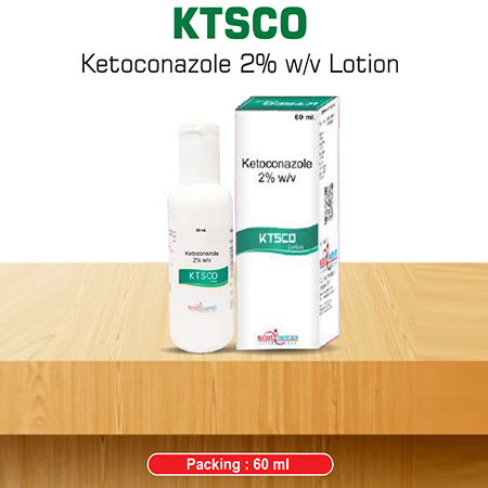 Product Name: Ktsco, Compositions of Ktsco are Ketoconazole 2.0% w/v Lotion - Scothuman Lifesciences