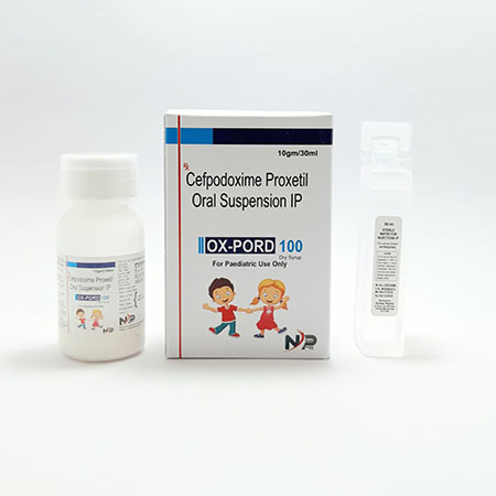 Product Name: Ox Pord 100, Compositions of Ox Pord 100 are Cefpodoxime Proxetil For Oral Suspension Ip - Noxxon Pharmaceuticals Private Limited