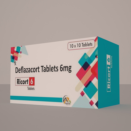 Product Name: Ricort 6, Compositions of Ricort 6 are Deflazacort Tablets 6mg - Aseric Pharma
