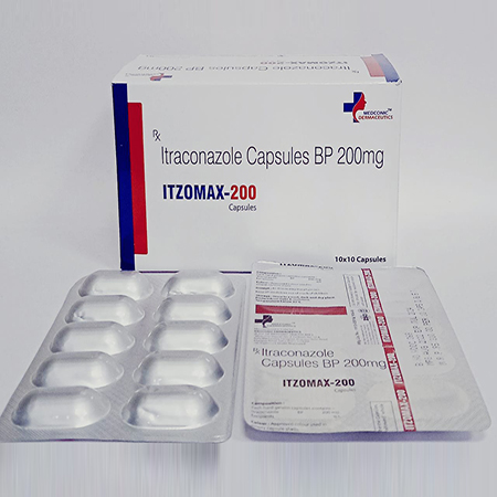 Product Name: Itzamax 200, Compositions of Itzamax 200 are Itraconazole Capsules  Bp 200 mg - Ronish Bioceuticals