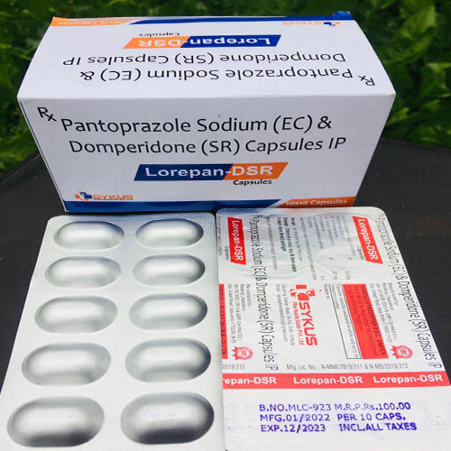 Product Name: Lorepan Dsr, Compositions of Lorepan Dsr are Pantaprazole Sodium EC & Domeridone SR - Space Healthcare