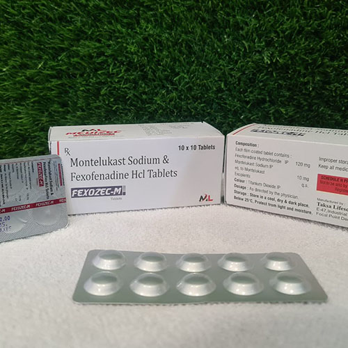 Product Name: Fexozec M, Compositions of Fexozec M are Montelukast Sodium & Fexofenadine Tablets  - Medizec Laboratories