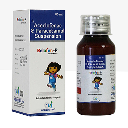 Product Name: BELOFEN P, Compositions of BELOFEN P are Aceclofenac & Paracetamol Suspension - Mediquest Inc