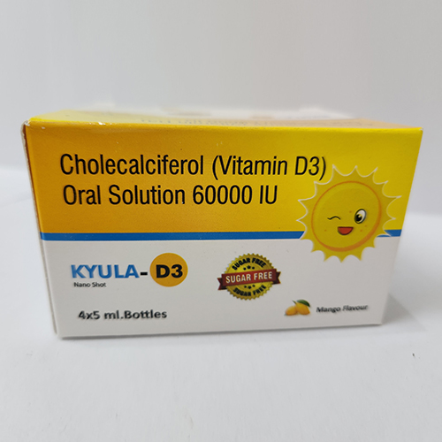Product Name: Kyula D3, Compositions of Kyula D3 are Cholecalciferol (Vitamin D3) Oral Solution 60000 IU - Bkyula Biotech