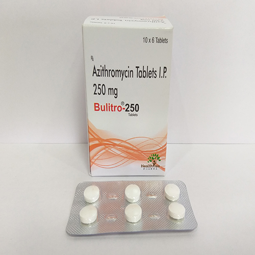 Product Name: Bulitro 250, Compositions of Bulitro 250 are Azithromycin Tablets  IP 250 mg - Healthtree Pharma (India) Private Limited