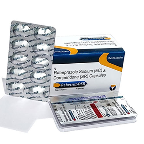 Product Name: Rabecruz DSR, Compositions of Rabecruz DSR are Rabeprazole Sodium EC and Domperidone SR - Biocruz Pharmaceuticals Private Limited