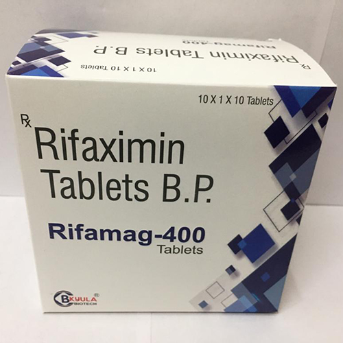 Product Name: Rifamag 400, Compositions of Rifamag 400 are Rifaximin Tablets B.P. - Bkyula Biotech