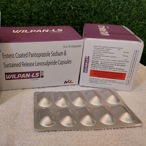Product Name: Wilpan LS, Compositions of Wilpan LS are Enteric Coated Pantoprazole Sodium & Sustained Release Capsules - Medizec Laboratories