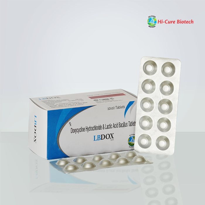 Product Name: LB DOX, Compositions of LB DOX are DOXYCYCLINE 100 MG + LACTOBACILLUS - Reomax Care