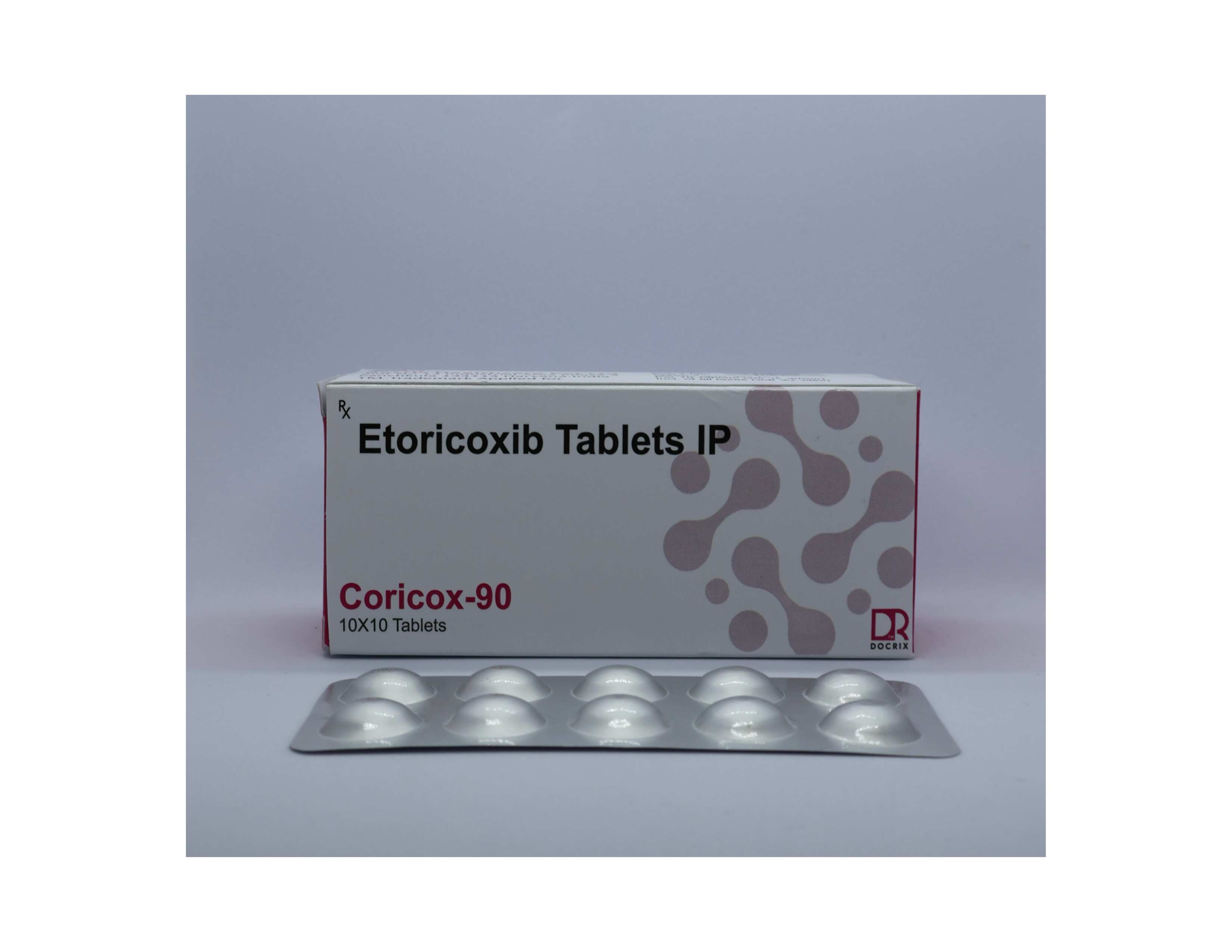 Product Name: Coricox 90, Compositions of Coricox 90 are Etoricoxib Tablets IP - Docrix Healthcare