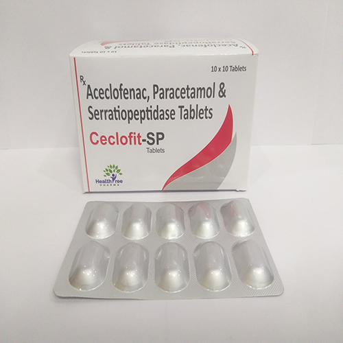 Product Name: Ceclofit SP, Compositions of Ceclofit SP are Aceclofenac,Paracetamol & Serratiopeptidase Tablets  - Healthtree Pharma (India) Private Limited