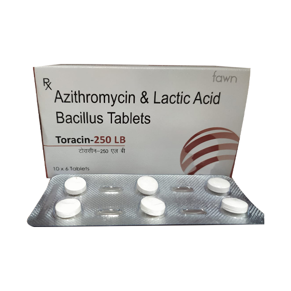 Product Name: TORACIN 250 LB, Compositions of TORACIN 250 LB are Azithromycin 250 mg Lactic Acid Bacilus - Fawn Incorporation