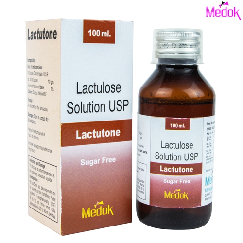 Product Name: Lactutone, Compositions of Lactutone are Lactulose solution USP  - Medok Life Sciences Pvt. Ltd