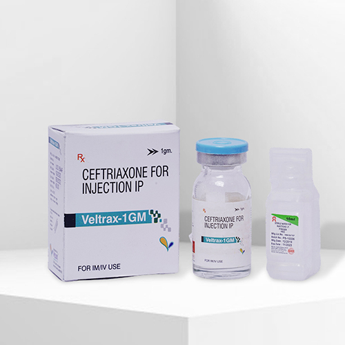 Product Name: Veltrax 1 gm, Compositions of Veltrax 1 gm are Ceftriaxone for Injection IP - Velox Biologics Private Limited