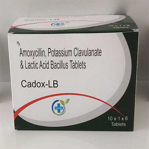 Product Name: Cadox  LB, Compositions of Cadox  LB are Amoxylin,Potassium Clavulanate with Lactic Acid Basillus Tablets - Caddix Healthcare