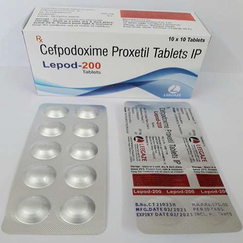 Product Name: Lepod 200, Compositions of Lepod 200 are Cefpodoxime Proxetil - Leegaze Pharmaceuticals Private Limited
