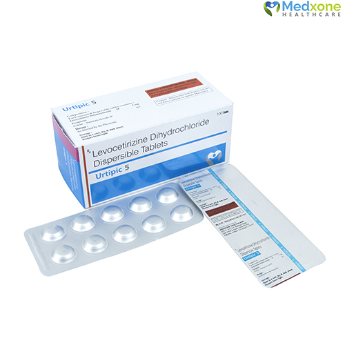 Product Name: URTIPIC 5, Compositions of URTIPIC 5 are Levocetrizine Dihydrochloride Dispersable Tablets - Medxone Healthcare