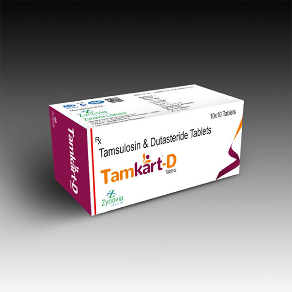 Product Name: Tamkart D, Compositions of Tamkart D are Tamsulosin & Dutasteride tablets - Zynovia Lifecare
