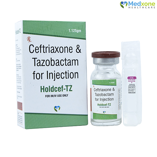 Product Name: HOLDCEF TZ, Compositions of HOLDCEF TZ are Ceftriaxone & Tazobactam for Injection - Medxone Healthcare