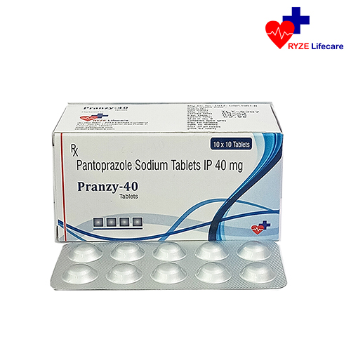 Product Name: Pranzy 40, Compositions of Pranzy 40 are Pantoprazole Sodium tablets IP 40 mg - Ryze Lifecare