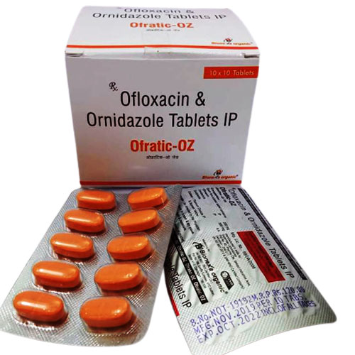 Product Name: Ofratic OZ, Compositions of Ofratic OZ are OFLOXACIN 200 MG ORNIDAZOLE 500 MG   - Bionexa Organic