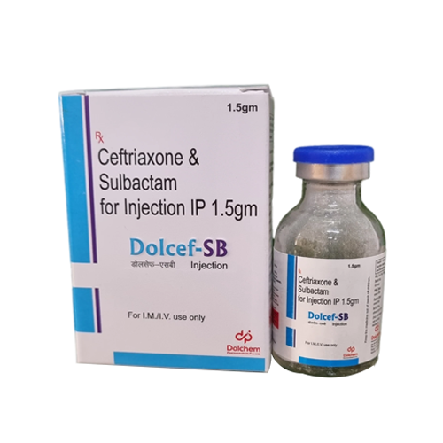 Product Name: Dolcef SB, Compositions of Dolcef SB are Ceftriaxone & Sulbactam for Injection IP 1.5gm - Dolchem Pharmaceuticals Private Limited