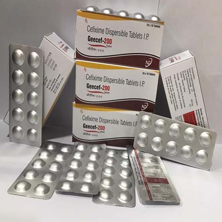 Product Name: Geecef 200, Compositions of Geecef 200 are Cefixime Dispersible Tablets IP - NG Healthcare Pvt Ltd