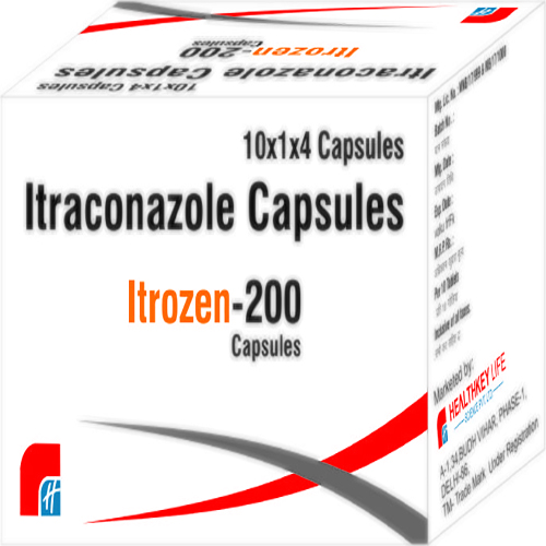 Product Name: Itrozen 200, Compositions of Itrozen 200 are Itraconazole capsules - Healthkey Life Science Private Limited
