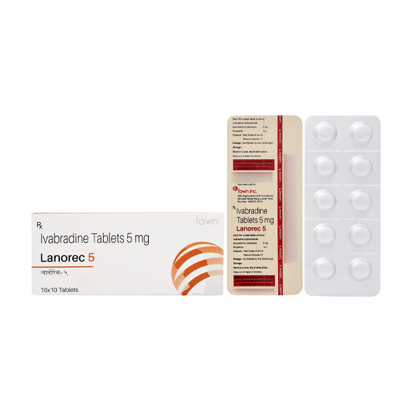 Product Name: LANOREC 5, Compositions of LANOREC 5 are Ivabradine 5mg - Fawn Incorporation