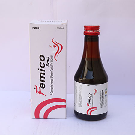 Product Name: Femico, Compositions of Femico are A Complete Herbal Uterine Tonic For Women - Eviza Biotech Pvt. Ltd
