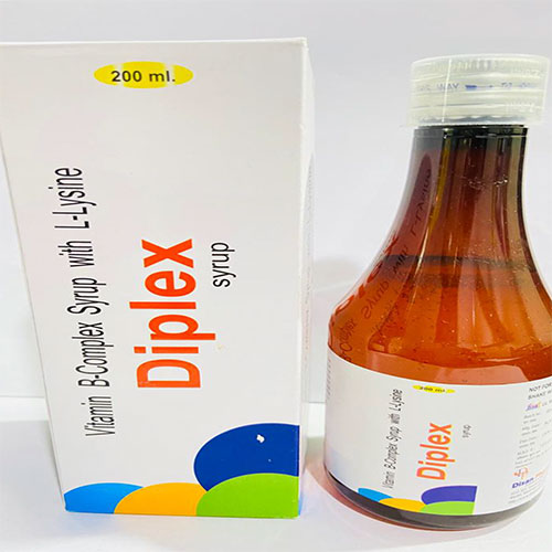 Product Name: Diplex, Compositions of Diplex are Vitamin B Complex Syrup with L-Lysin - Disan Pharma