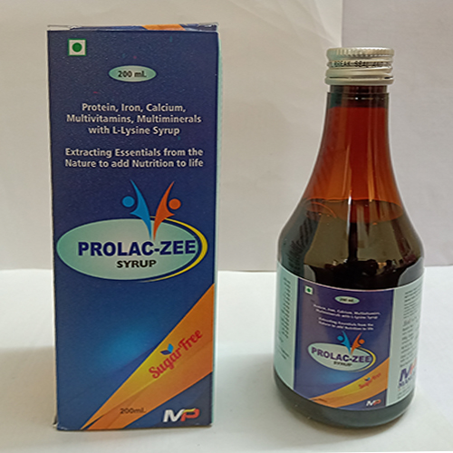 Product Name: Prolac Zee, Compositions of Protein, Iron, Calcium, Multuvitamins, Multiminerals with L-lysine Syrup are Protein, Iron, Calcium, Multuvitamins, Multiminerals with L-lysine Syrup - Manlac Pharma