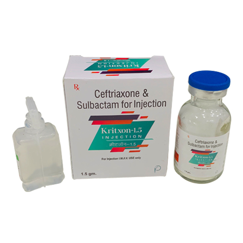 Product Name: Kritxon 1.5, Compositions of Kritxon 1.5 are Ceftriaxone & Sulbactam for Injection - Krishlar Pharmaceutical