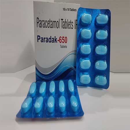 Product Name: Paradak 650, Compositions of Paradak 650 are Paracetamol Tablets IP - Dakgaur Healthcare