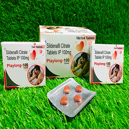 Product Name: Playlong 100, Compositions of Playlong 100 are Sildenafil Citrate - Gvans Biotech Pvt. Ltd