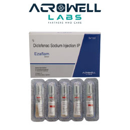 Product Name: Ezaflam, Compositions of Ezaflam are Diclofenac Sodium Injection IP - Acrowell Labs Private Limited