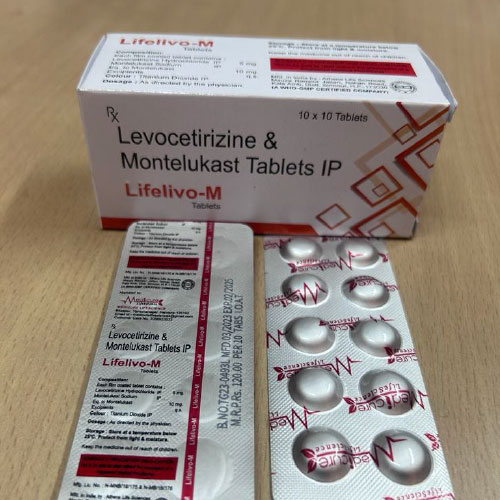 Product Name: Lifelivo M, Compositions of Lifelivo M are Levocetirizine and Montelukast Sodium Tablets IP - Medicure LifeSciences