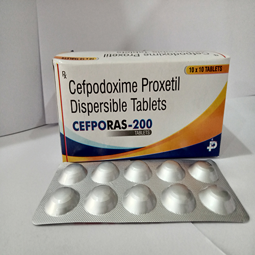 Product Name: Cefporas 200, Compositions of Cefporas 200 are Cefpodoxime Proxetil Dispersable Tablets - Paraskind Healthcare