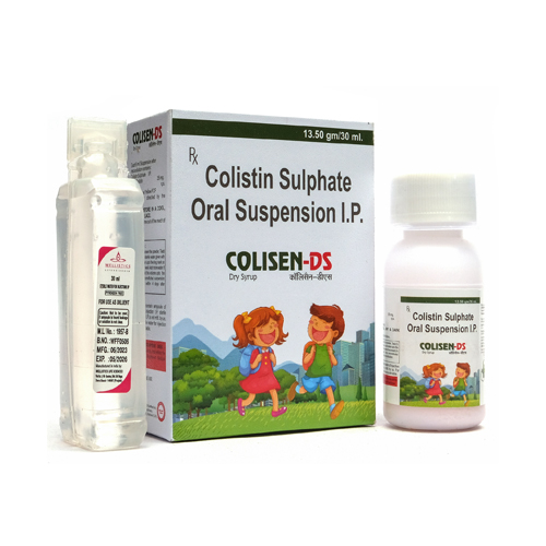Product Name: Colisen DS, Compositions of Colisen DS are Colistin Sulphate Oral Suspension I.P. - Senen Biotech