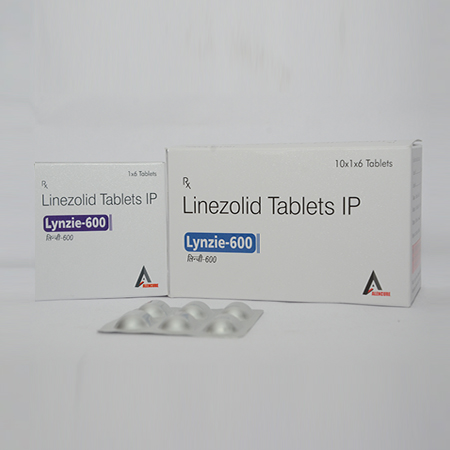 Product Name: LYNZIE 600, Compositions of LYNZIE 600 are Linezolid Tablets IP - Alencure Biotech Pvt Ltd