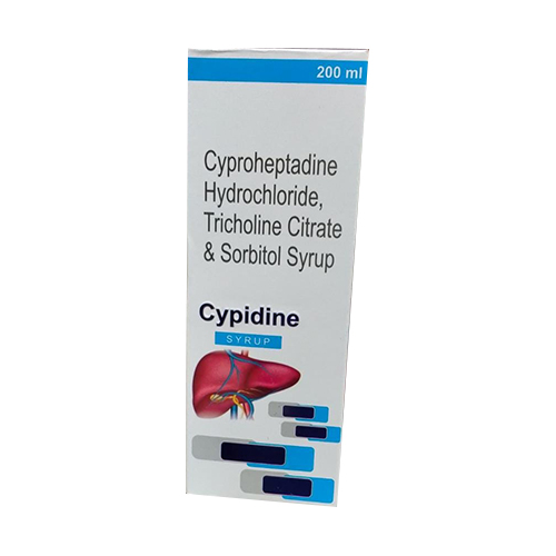 Product Name: Cypidine, Compositions of Cypidine are Cyproheptadine Hydrochloride And Tricholine Citrate Sorbitol Syrup - Ziotic Life Sciences