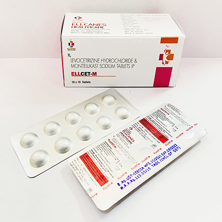 Product Name: Ellcet M, Compositions of Ellcet M are Levocetrizine Hydrochloride & Montelukast Sodium Tablets IP - Ellcanes Healthcare Pvt. Ltd
