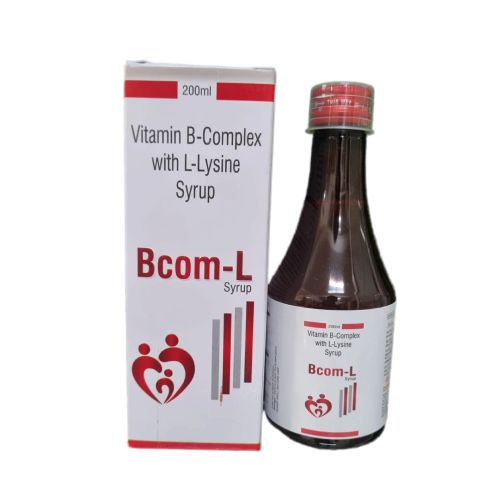 Product Name: Bcom L, Compositions of Bcom L are Vitamin B-Complex with L-Lysine Syrup - Dolchem Pharmaceuticals Private Limited