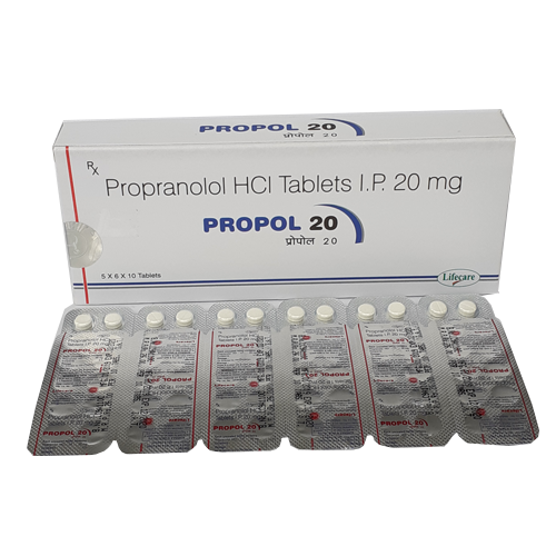 Product Name: Propol 20, Compositions of Propol 20 are Propranolol Hcl Tbalets IP 20mg - Lifecare Neuro Products Ltd.