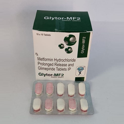 Product Name: Glytor Mf2, Compositions of Glytor Mf2 are Metfortin Hydrochloride Prolonged Release and Glimepride Tablets IP - WHC World Healthcare