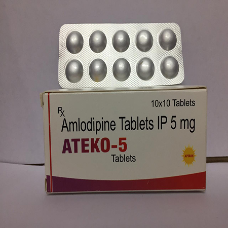 Product Name: ATEKO 5, Compositions of ATEKO 5 are Amlodipine Tablets IP 5mg - Apikos Pharma