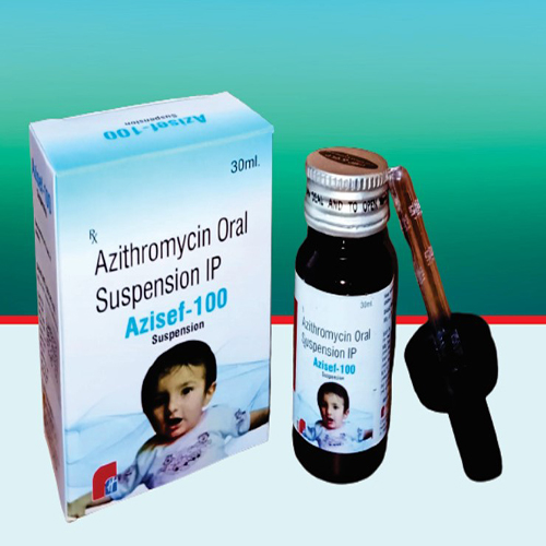 Product Name: Azisef 100 Suspension, Compositions of Azisef 100 Suspension are Azithromycin Oral Suspension IP  - Healthkey Life Science Private Limited